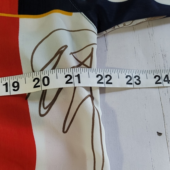 Sen Meei 80's Color Block Picasso Art Inspired Blouse Women's See Measurements - Picture 11 of 12